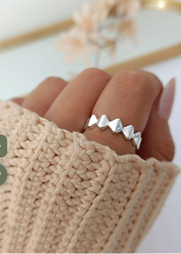 Anel Losango Liso Banhado a Prata