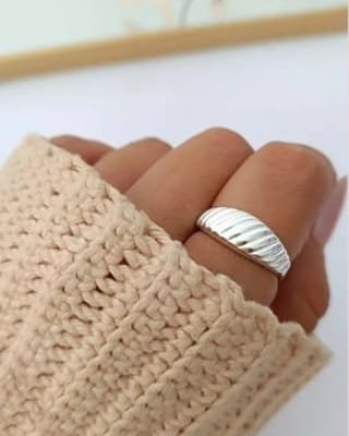 Anel Max Listras Banhado a Prata
