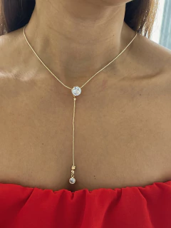 Colar Gravatinha Ponto de Luz Ouro 18k