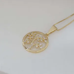 Colar Mandala Árvore da Vida com Zircônia