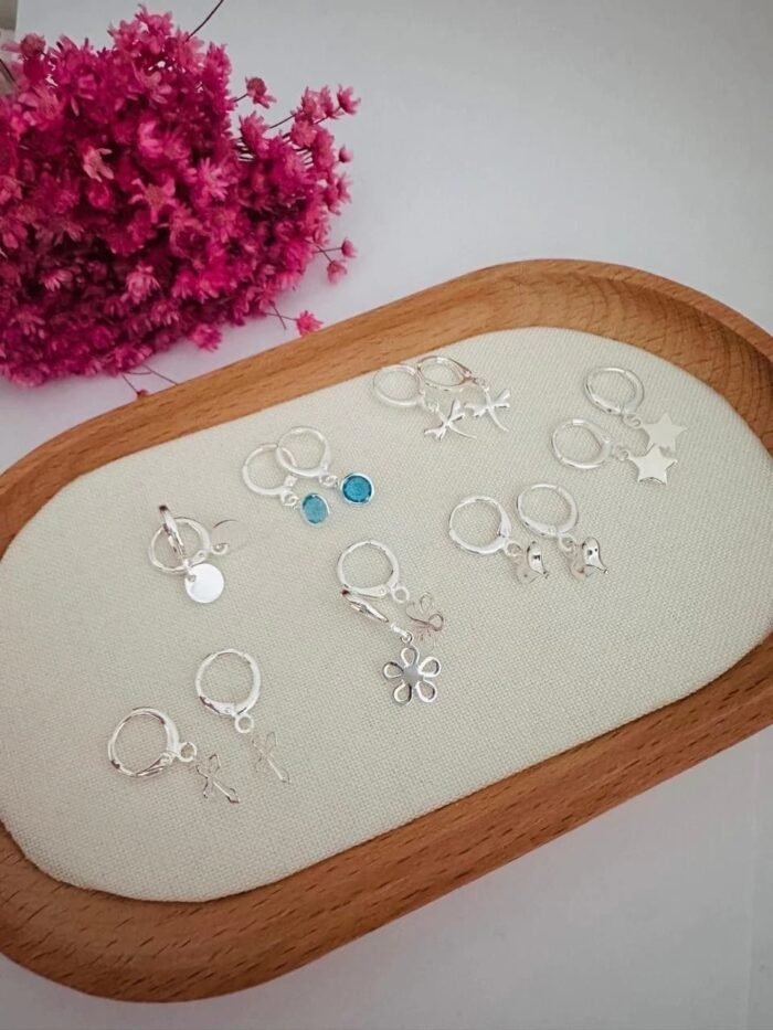 Argolinhas prata click pequena