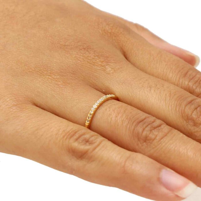 Anel Aparador Cravejado Banhado a Ouro