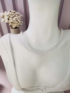 Colar Malha Navetes Banhado a Prata