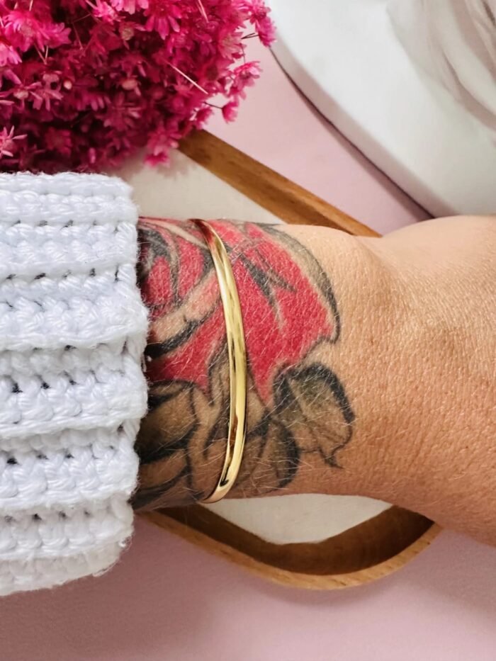 Bracelete Liso Banhado a Ouro