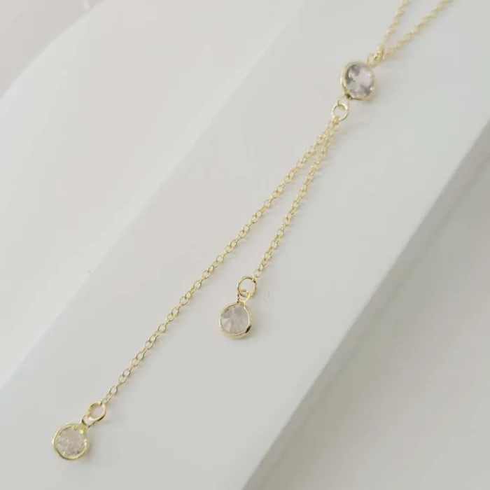 Colar Gravatinha Ponto de Luz Ouro 18K