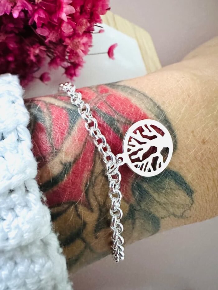 Pulseira Árvore da Vida Banhada a Prata