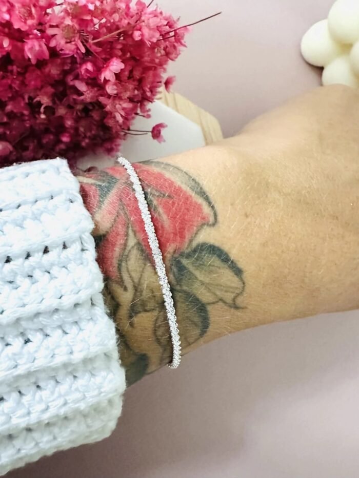 Pulseira Diamantada Banhada a Prata