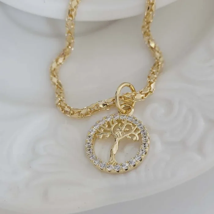 Pulseira Árvore da Vida Banhada a Ouro 18K