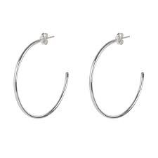 Brinco Argola Lisa Média Banho de Prata