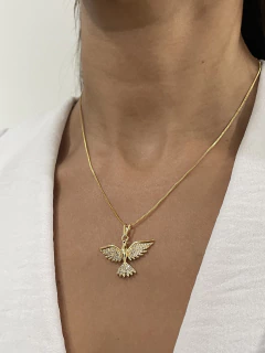 Colar Espírito Santo com Zircônias Ouro 18k